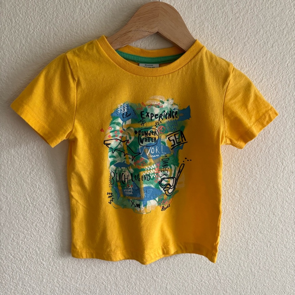 Boboli Yellow Kids Tee with Graphic Print 18M